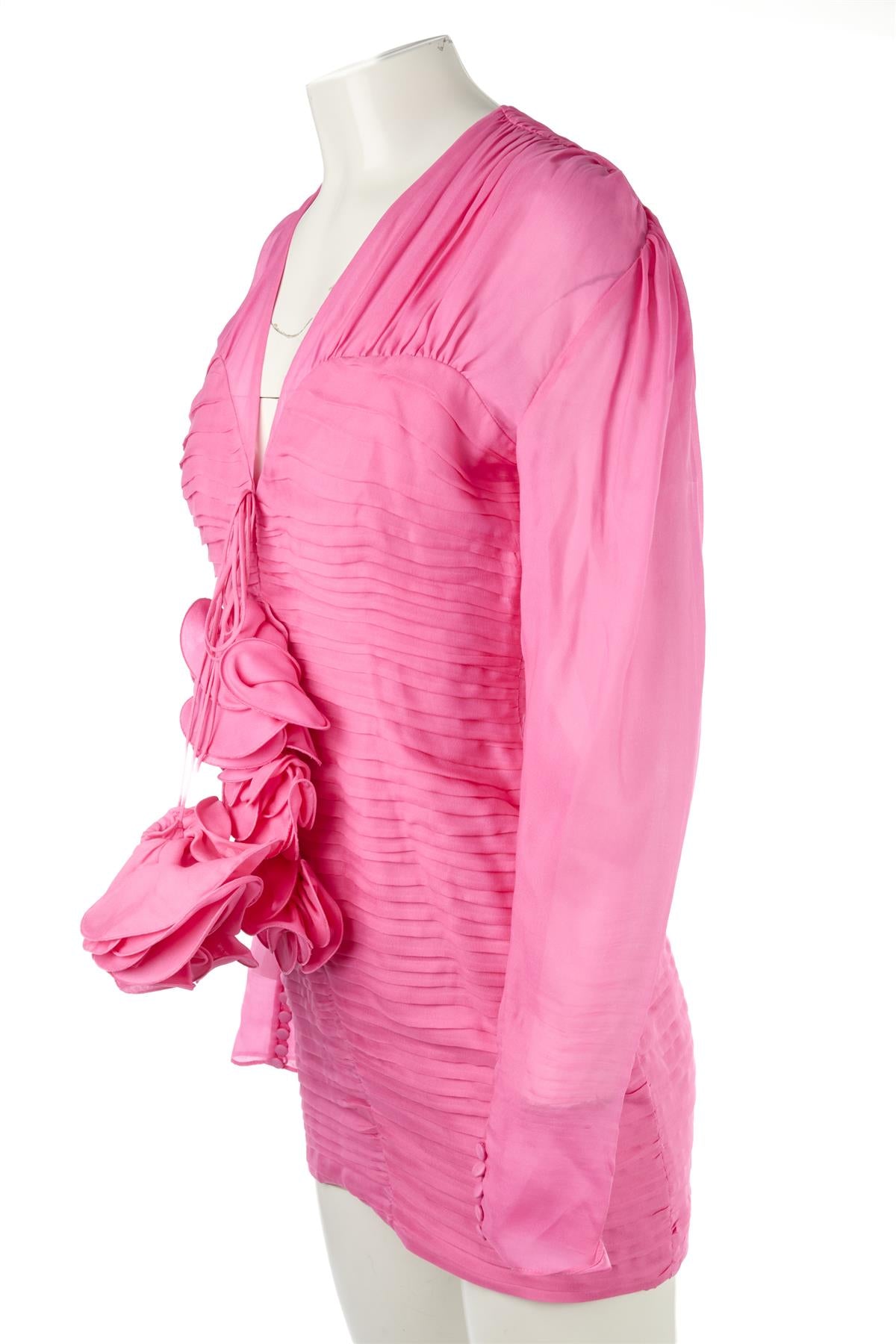 MAGDA BUTRYM PINK SILK MINI DRESS FR 36 UK 8