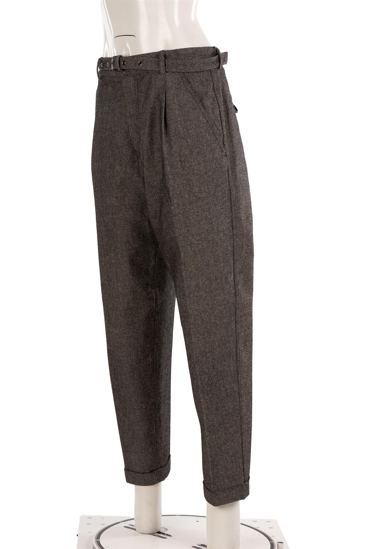 CHRISTIAN DIOR GREY COTTON STRAIGHT LEG PANTS FR 42 UK 14