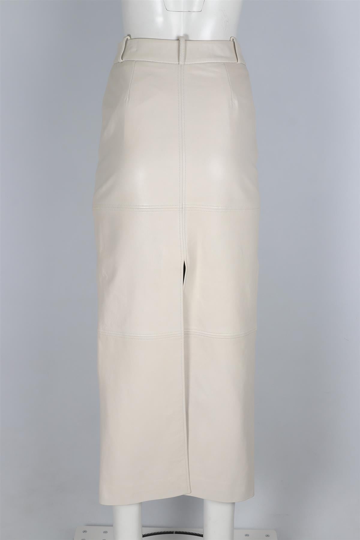 REFORMATION + VEDA ECRU LEATHER MAXI SKIRT US 2 UK 6