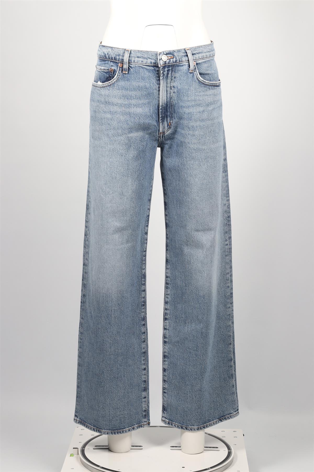 AGOLDE BLUE MID RISE STRAIGHT LEG JEANS W30 UK 12