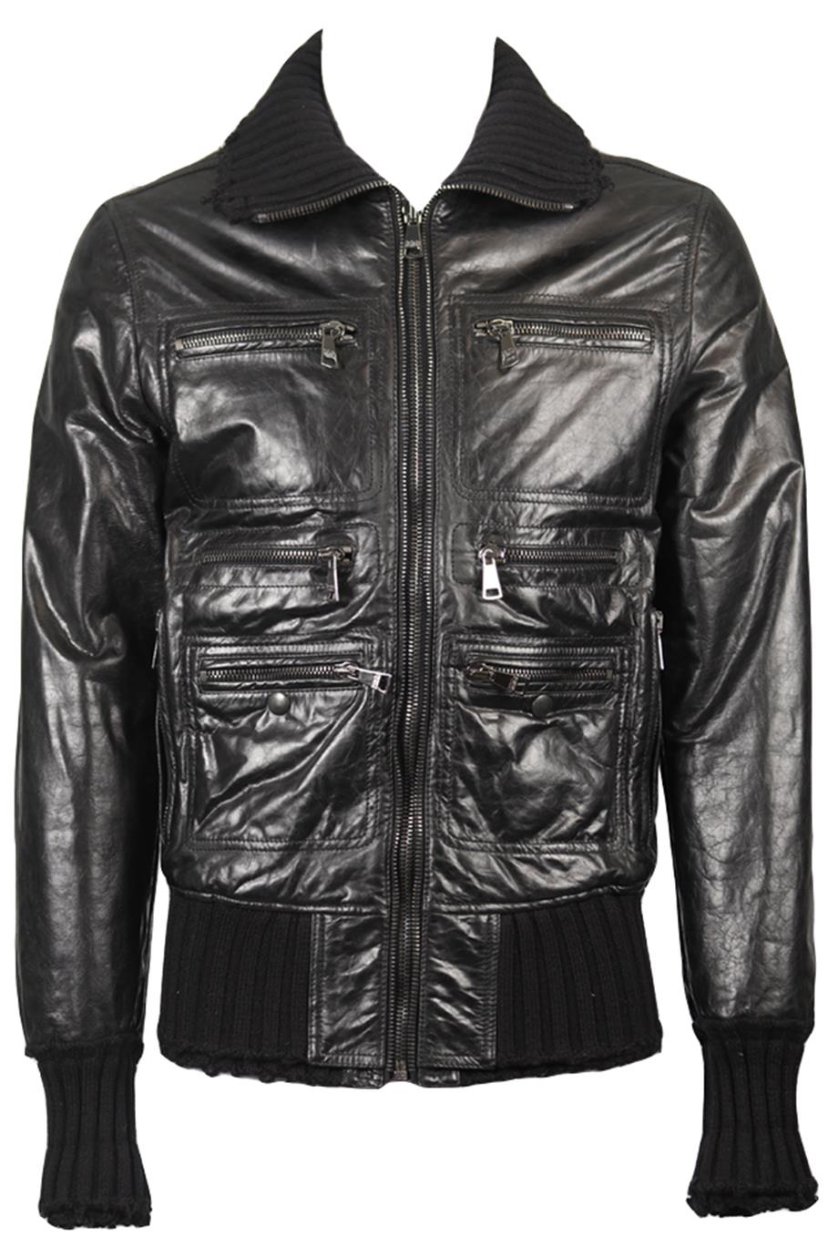 DOLCE & GABBANA MEN'S LEATHER JACKET IT 50 UK/US 40 FR 50