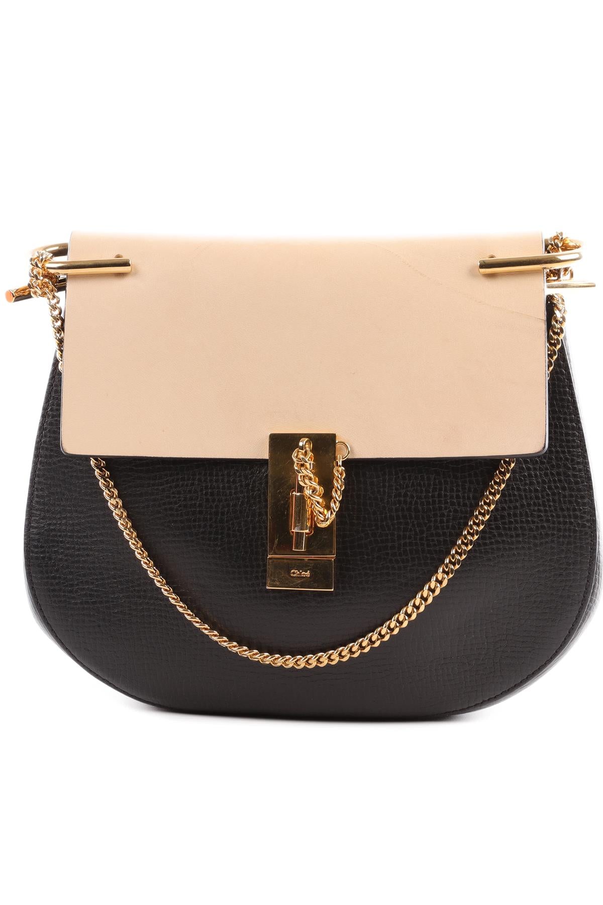 CHLOÉ BLACK DREW MEDIUM LEATHER SHOULDER BAG