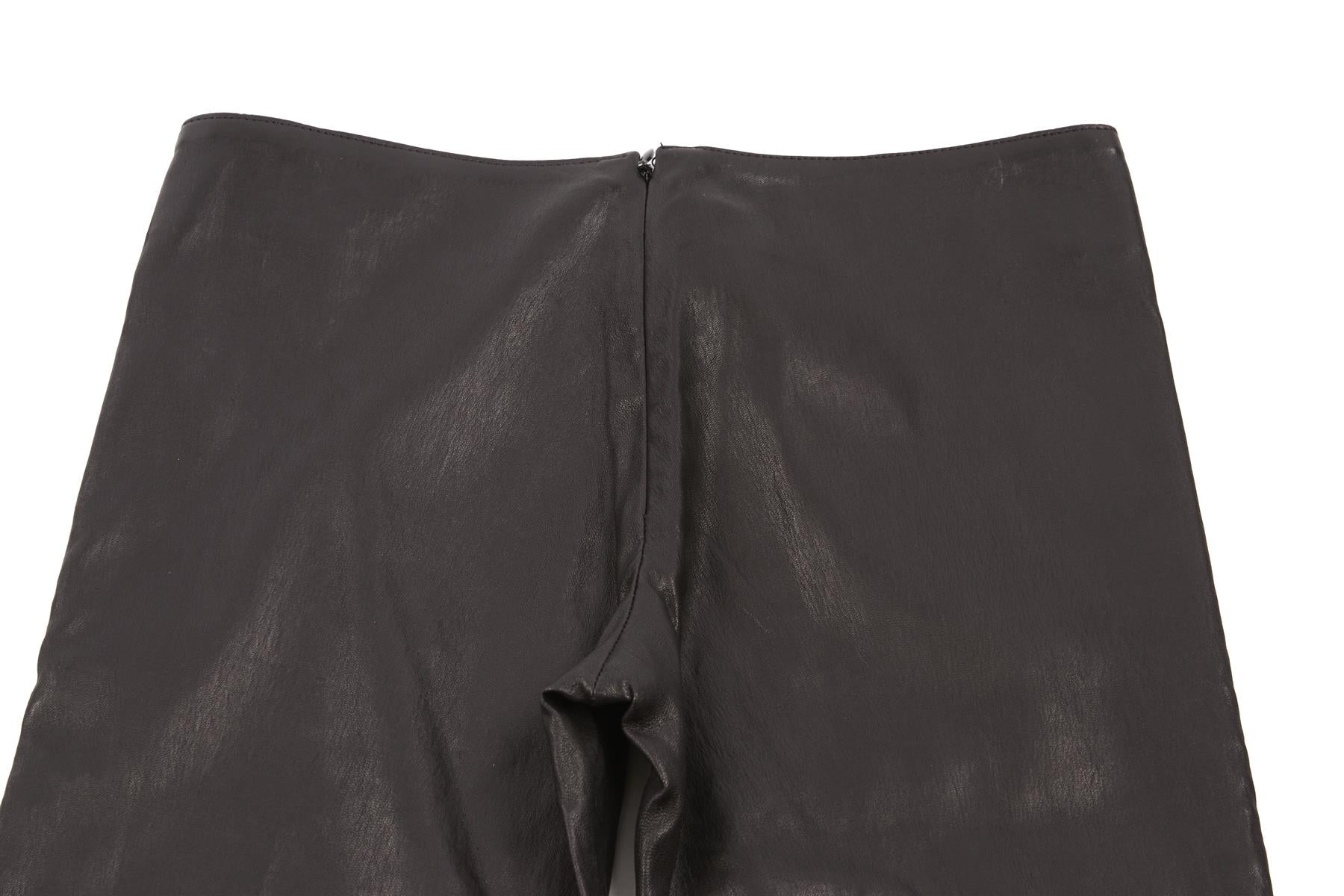 JITROIS BLACK LEATHER SKINNY PANTS FR 34 UK 6
