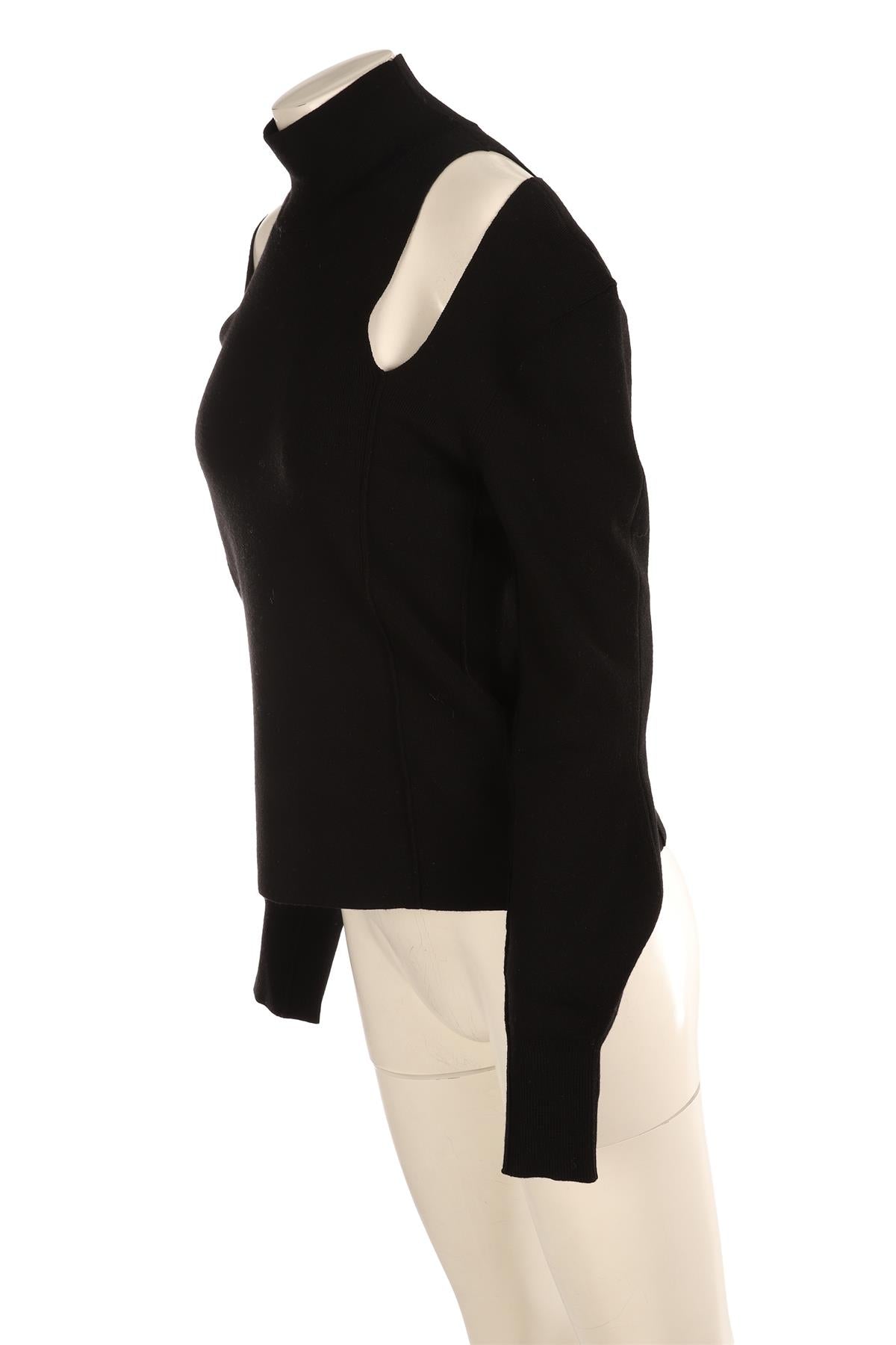 CHLOÉ BLACK WOOL TOP LARGE