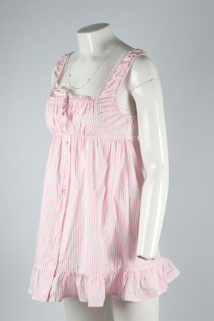FRANKIE'S BIKINIS PINK COTTON MINI DRESS XSMALL