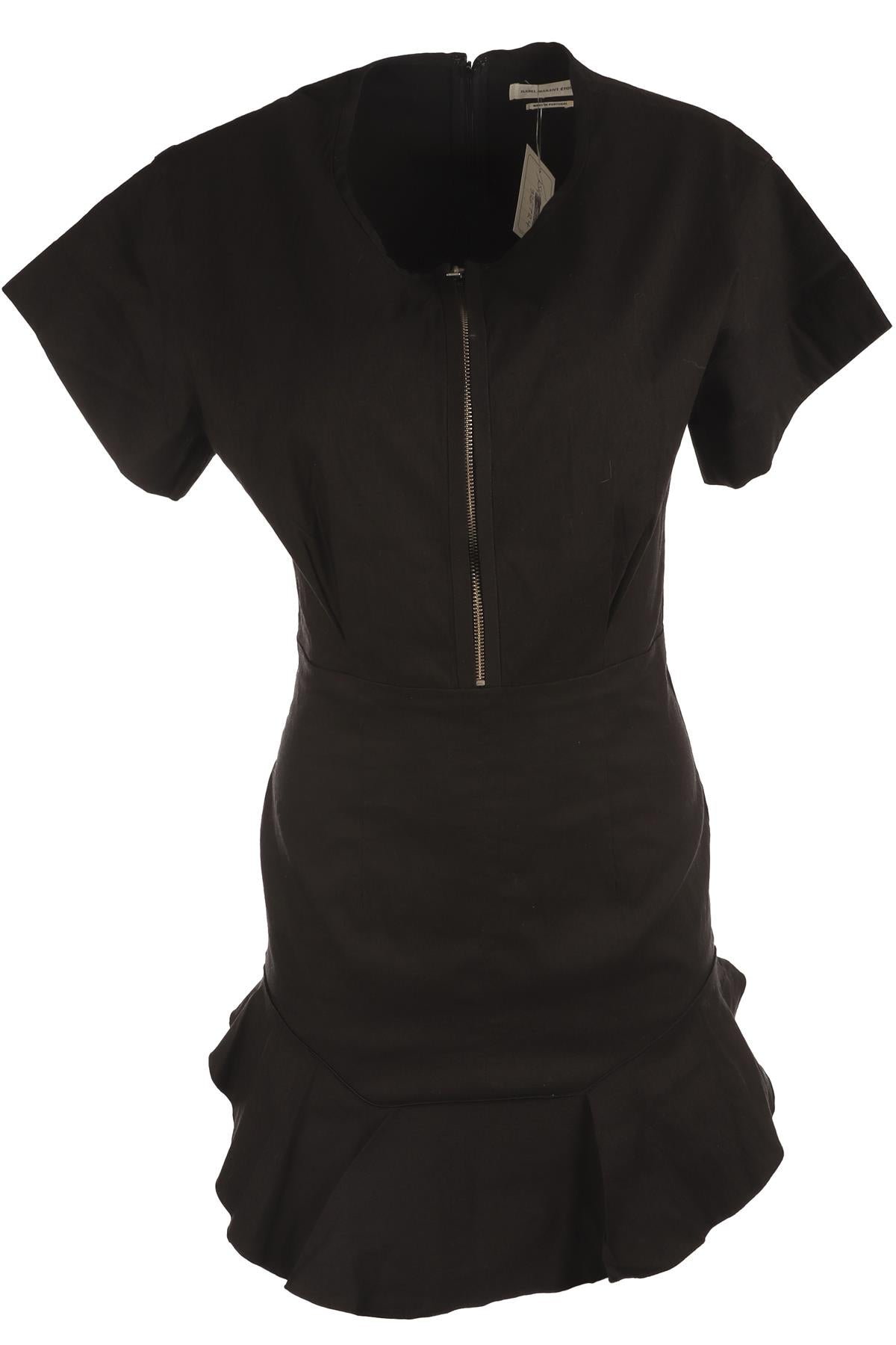 ISABEL MARANT ÉTOILE BLACK COTTON MINI DRESS FR 40 UK 12