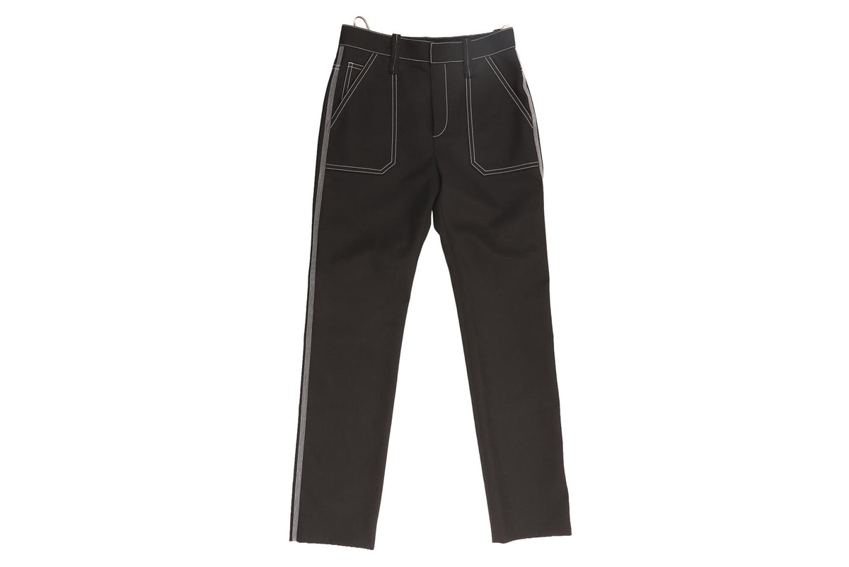 CHLOÉ BLACK WOOL STRAIGHT LEG PANTS FR 34 UK 6