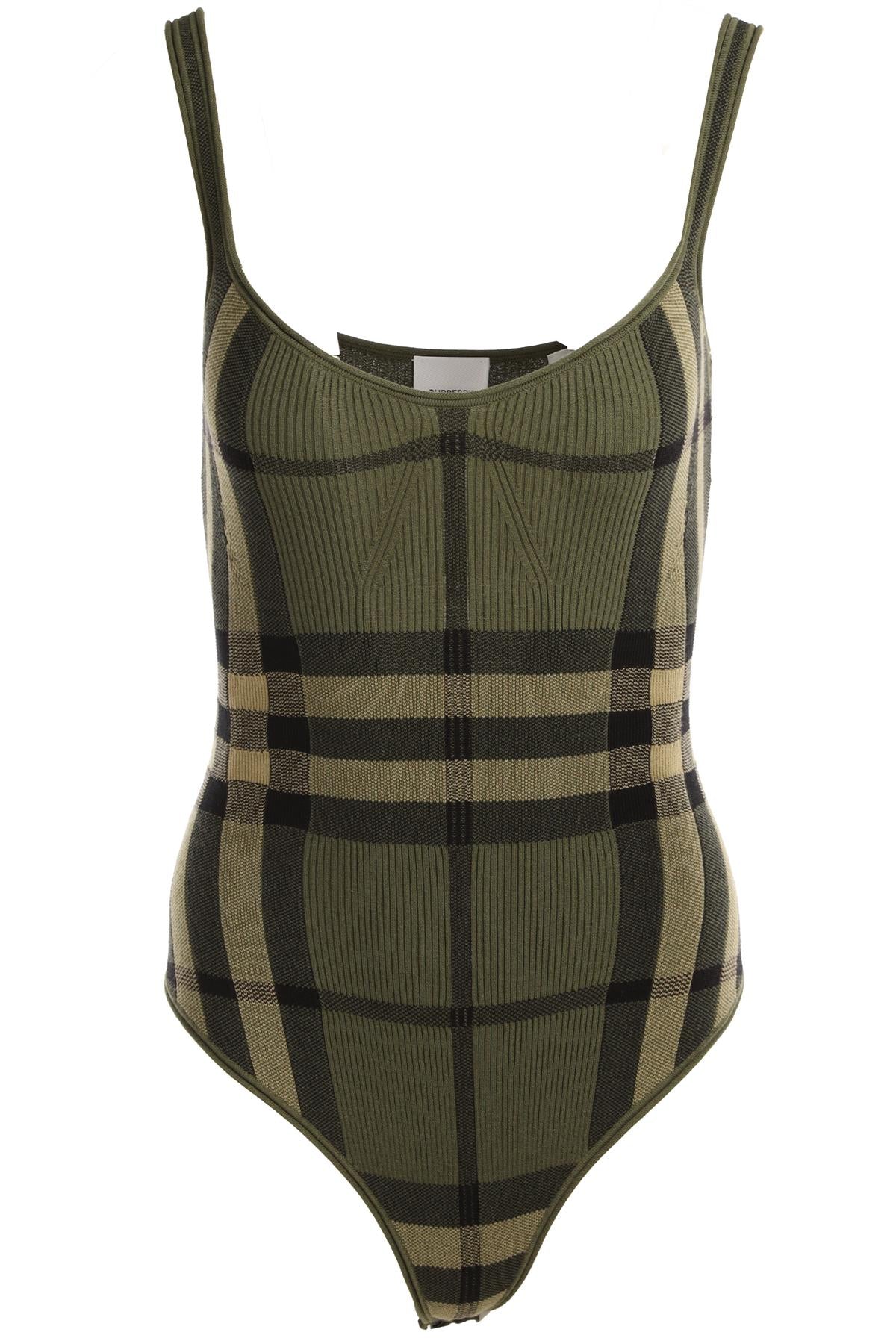 BURBERRY GREEN COTTON BODYSUIT MEDIUM