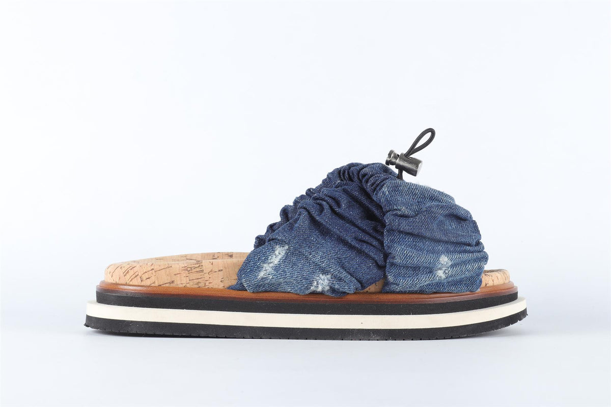 HOGAN BLUE DENIM SANDALS EU 37 UK 4 US 7