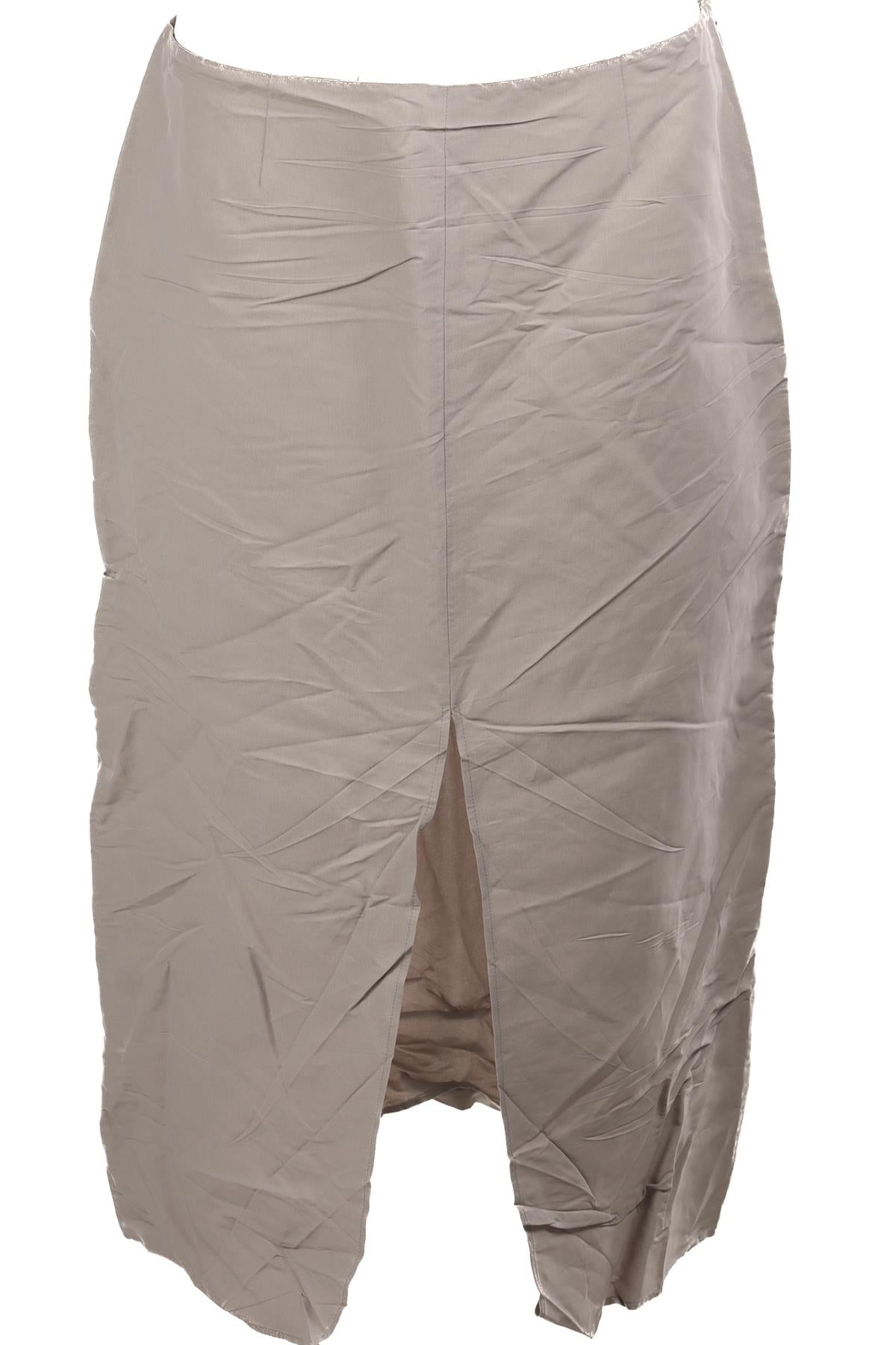 PRADA GREY PAPER MIDI SKIRT IT 42 UK 10