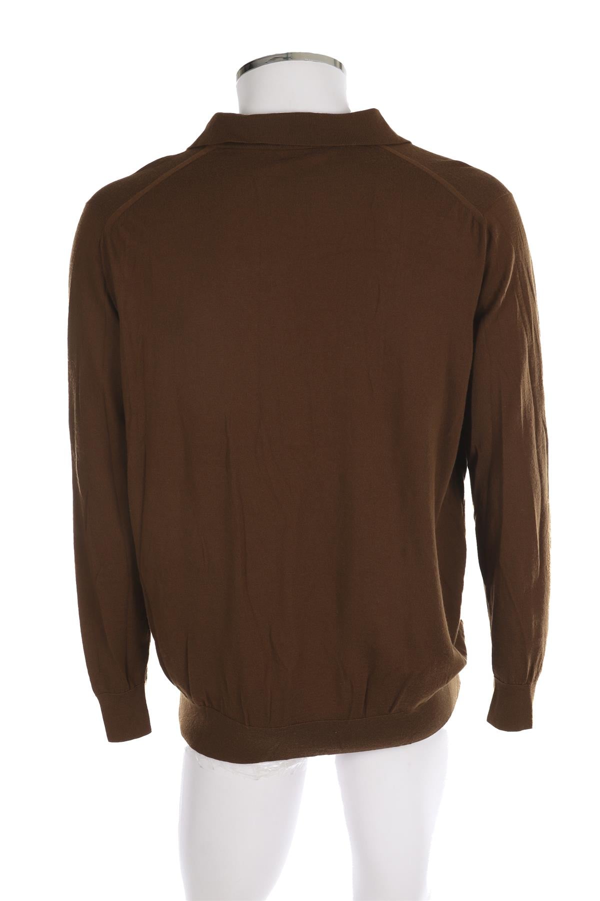 LORO PIANA BROWN MEN'S WOOL SWEATER IT 56