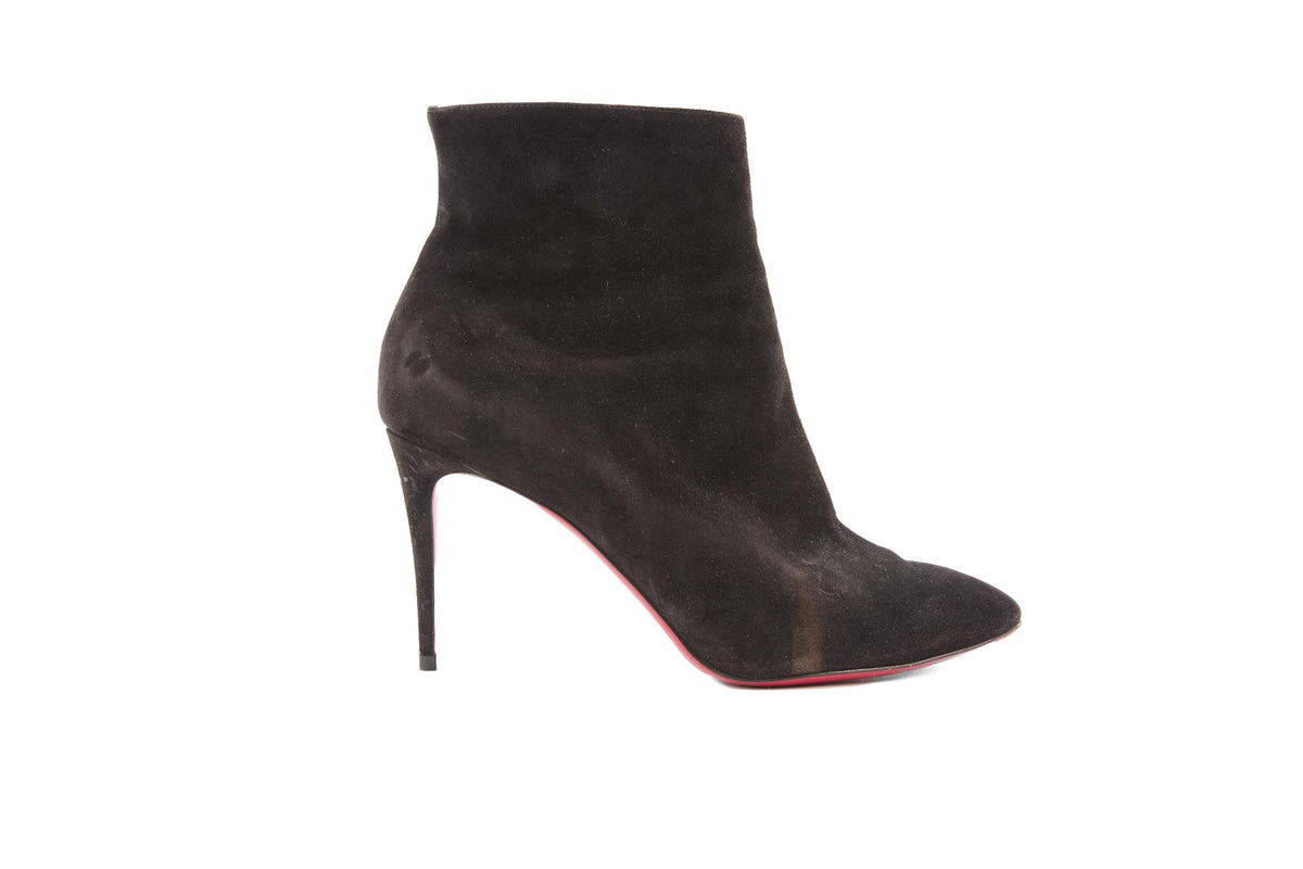 CHRISTIAN LOUBOUTIN BLACK SUEDE ANKLE BOOTS EU 39 UK 6 US 9