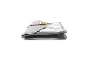 FENDI BUSTINA BROWN LEATHER CLUTCH