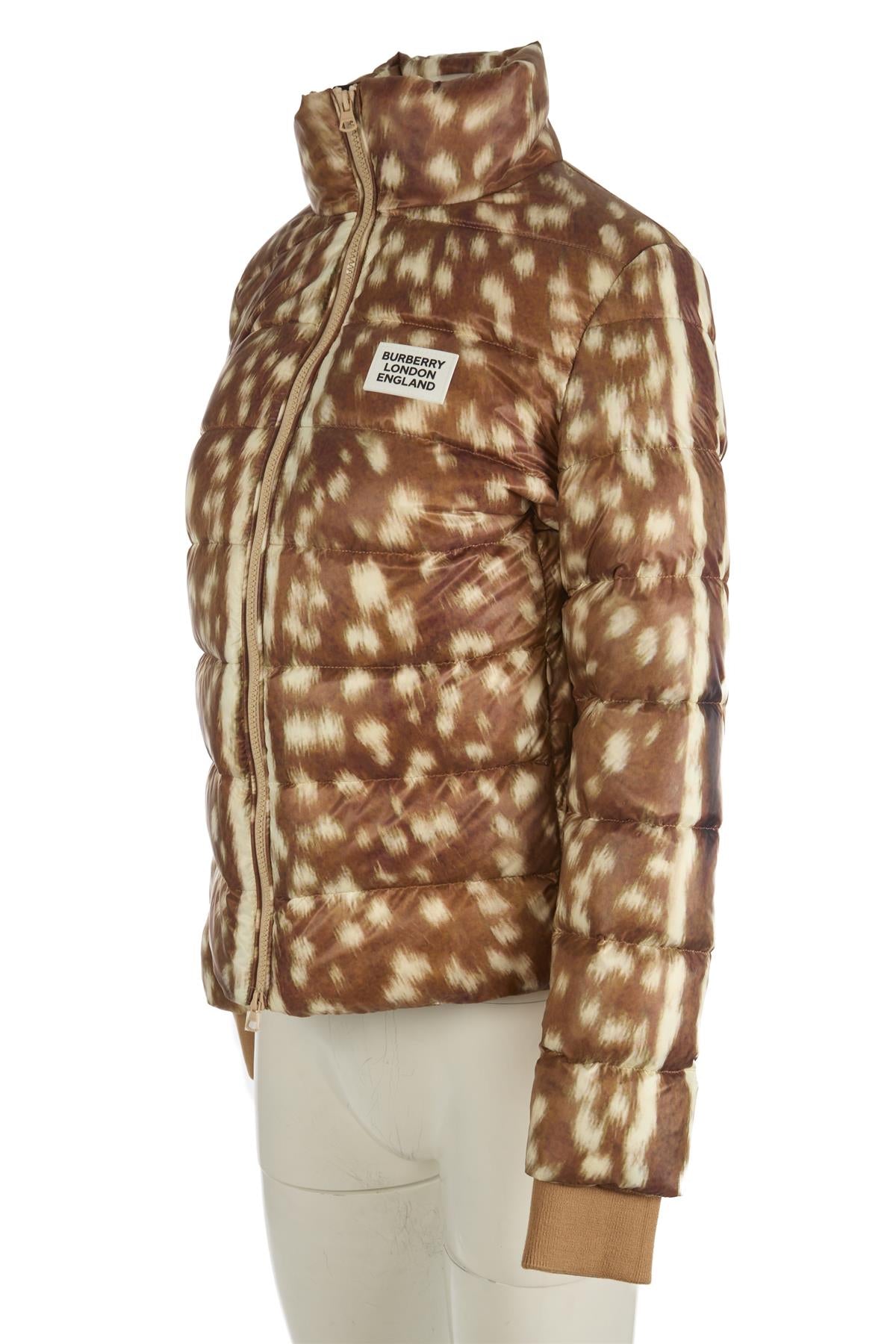 BURBERRY BROWN PADDED DOWN JACKET XSMALL