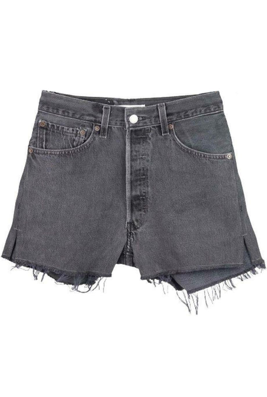 RE/DONE DISTRESSED HIGH WAISTED DENIM SHORTS W24 UK 6