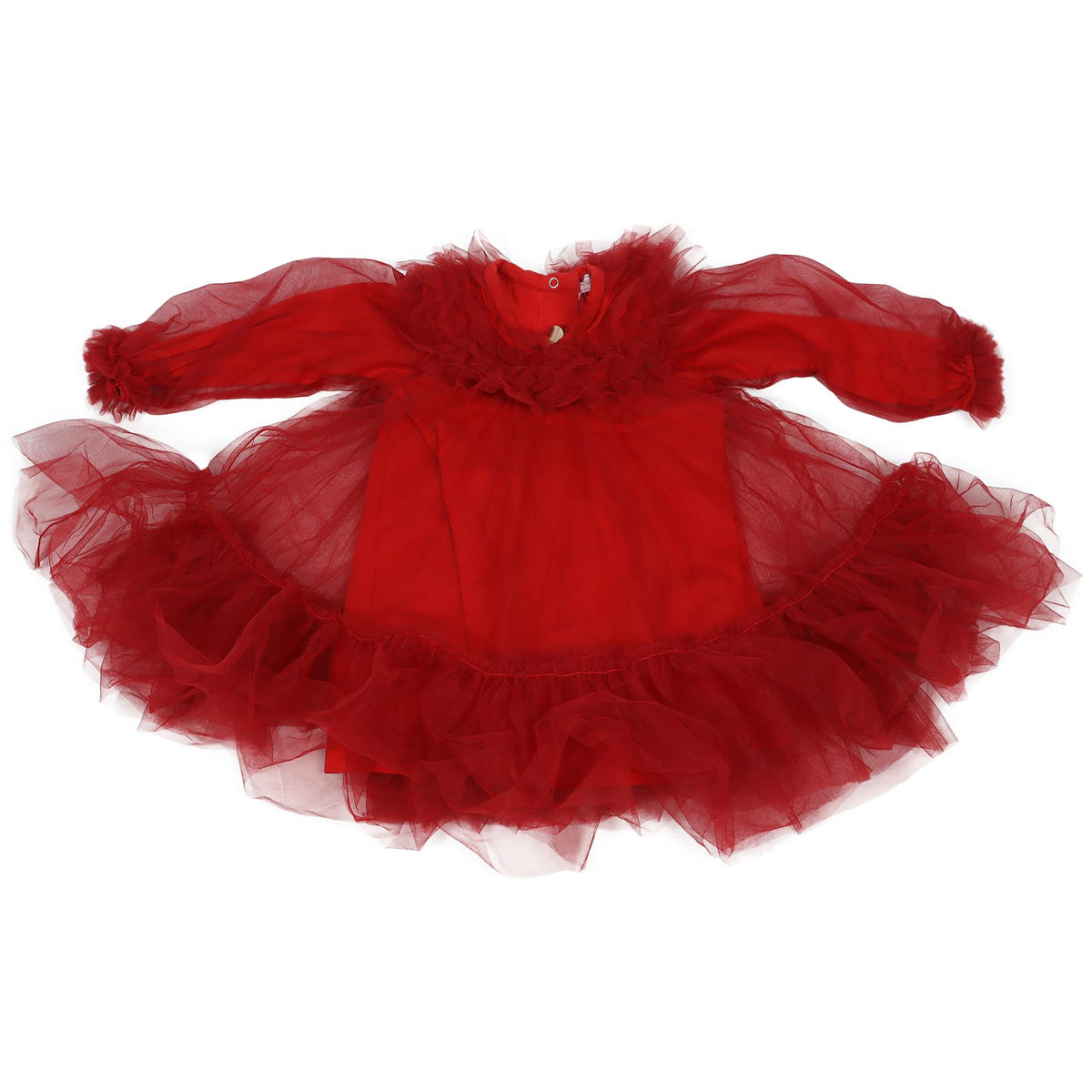 MONNALISA RED KIDS GRILS TULLE DRESS 3 YEARS