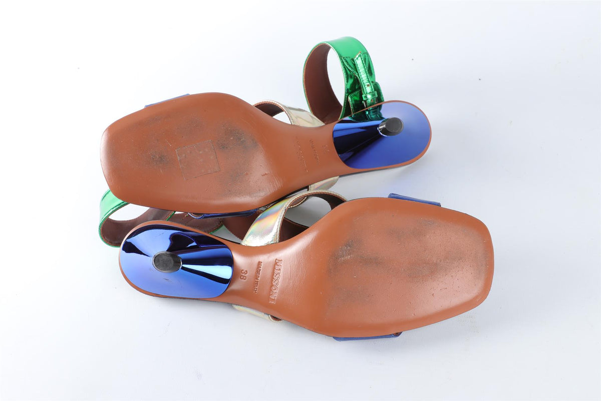 MISSONI MULTI LEATHER SANDALS EU 38 UK 5 US 8