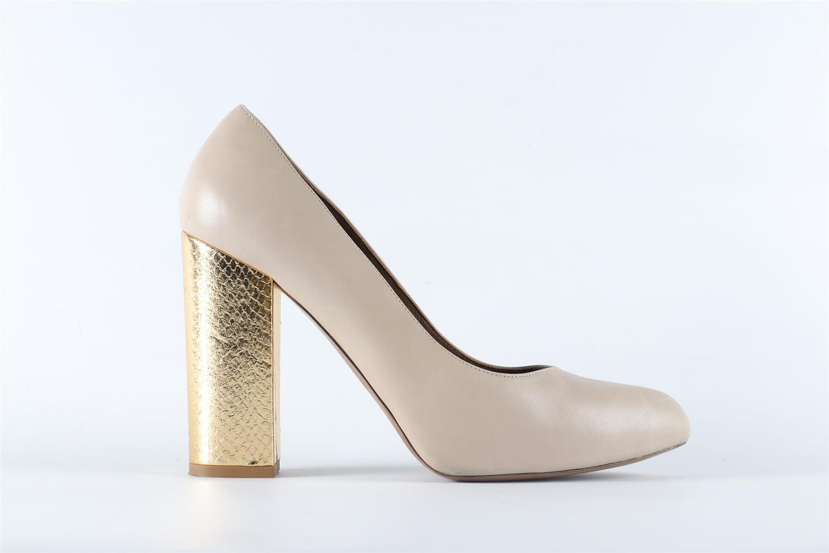 MARNI TAUPE LEATHER PUMPS EU 39.5 UK 6.5 US 9.5