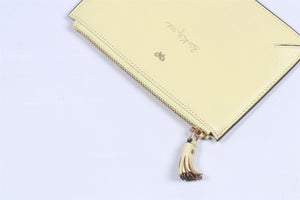 ANYA HINDMARCH YELLOW BANK OF ME LEATHER PURSE