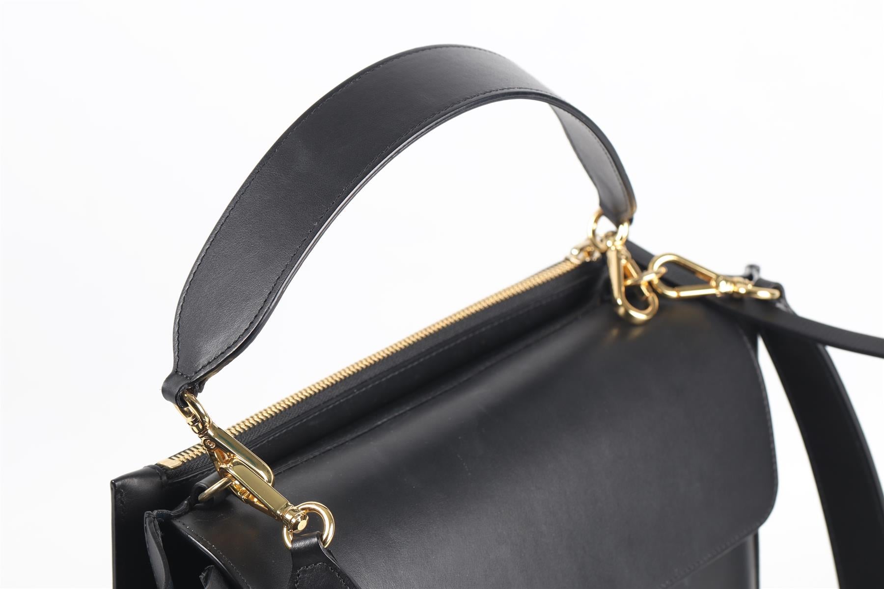 WANDLER BLACK HORTENSIA MEDIUM LEATHER SHOULDER BAG