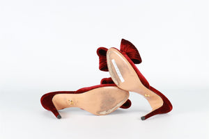 JOHANNA ORTIZ RED VELVET MULES EU 39 UK 6 US 9