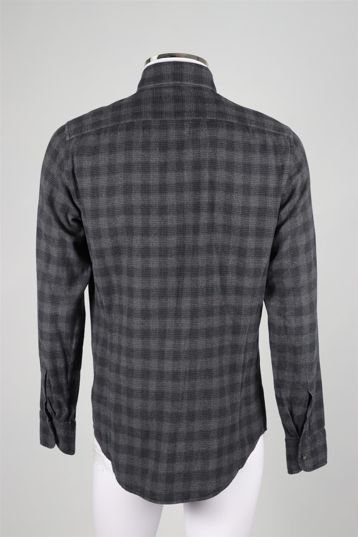 TOM FORD GREY MEN'S COTTON SHIRT EU 40 UK 40