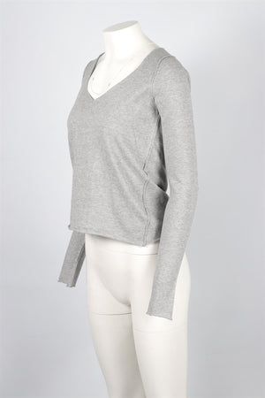 ZADIG & VOLTAIRE GREY COTTON SWEATER XSMALL