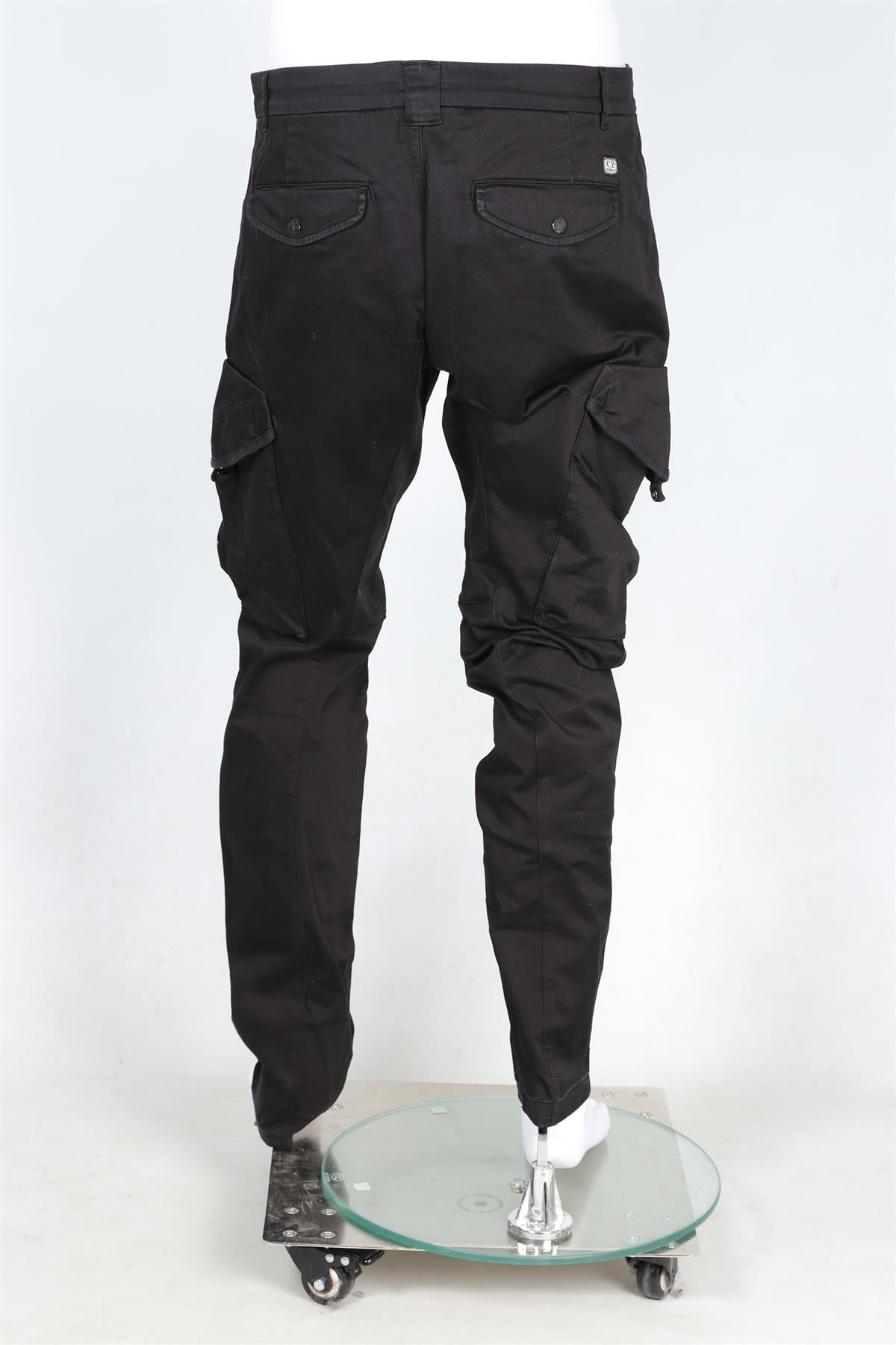 C.P. COMPANY BLACK MEN'S COTTON CARGO PANTS IT 48 UK/US 32