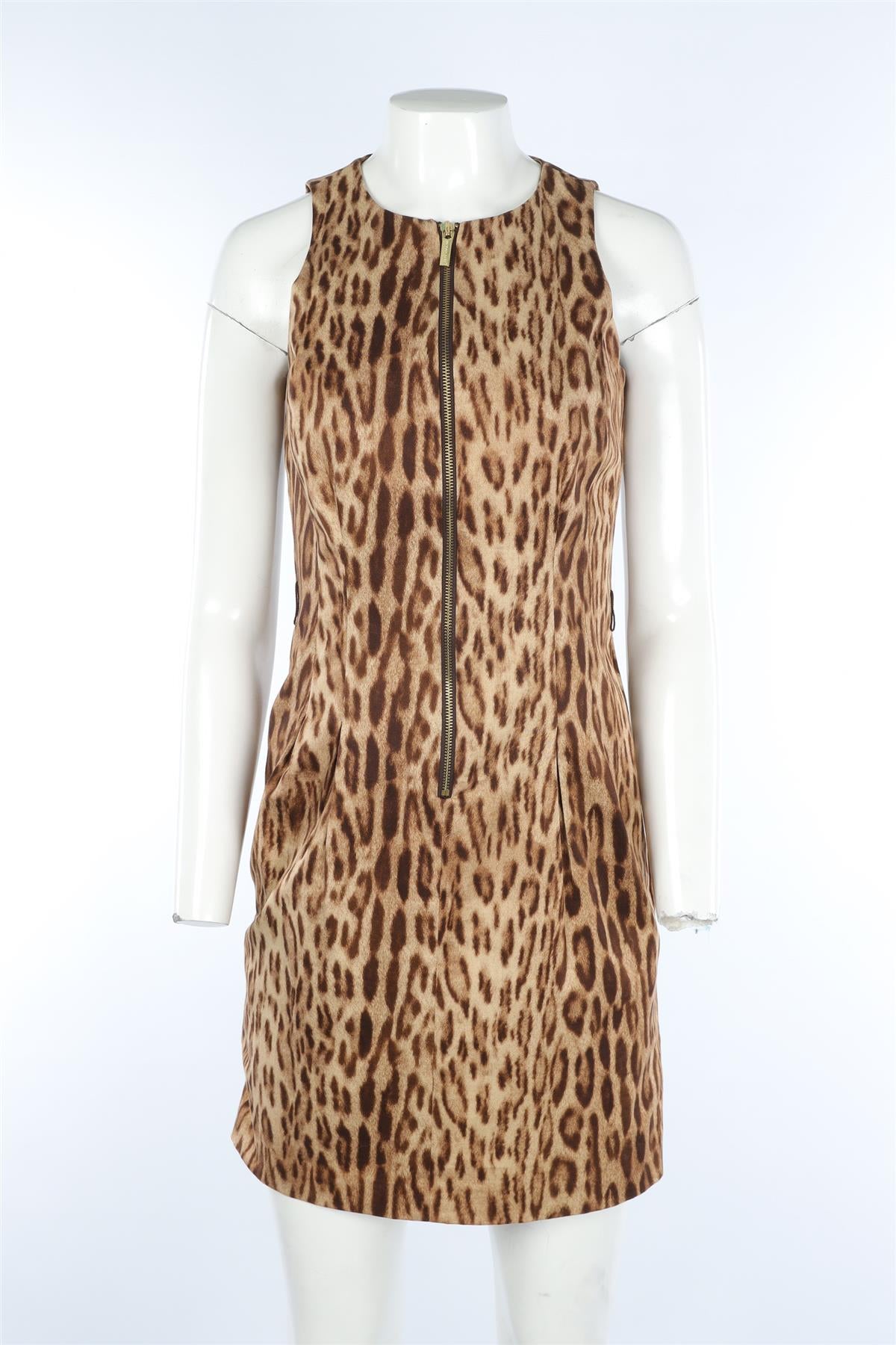 MICHAEL MICHAEL KORS BROWN COTTON MINI DRESS US 4 UK 8