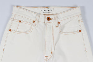SLVRLAKE CREAM HIGH RISE WIDE LEG JEANS W23 UK 4