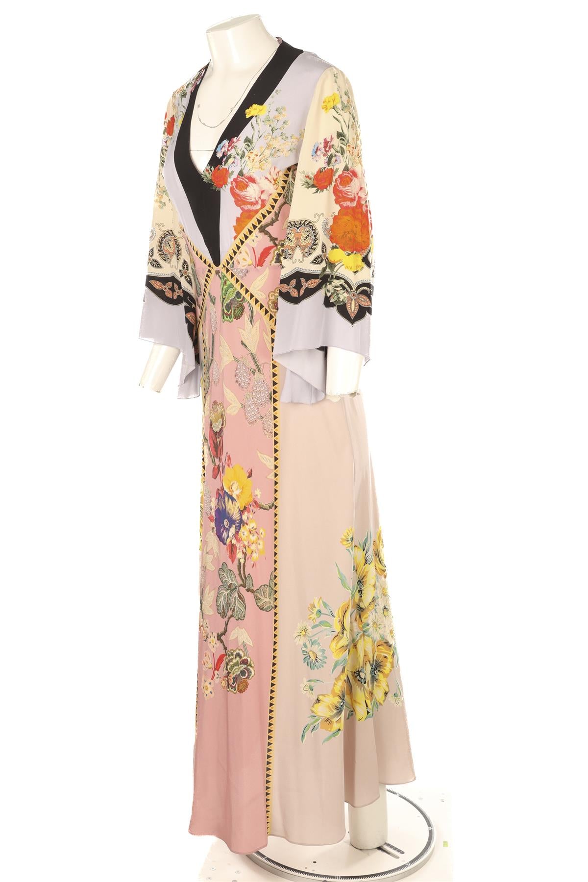 ETRO MULTI SILK MAXI DRESS IT 40 UK 8