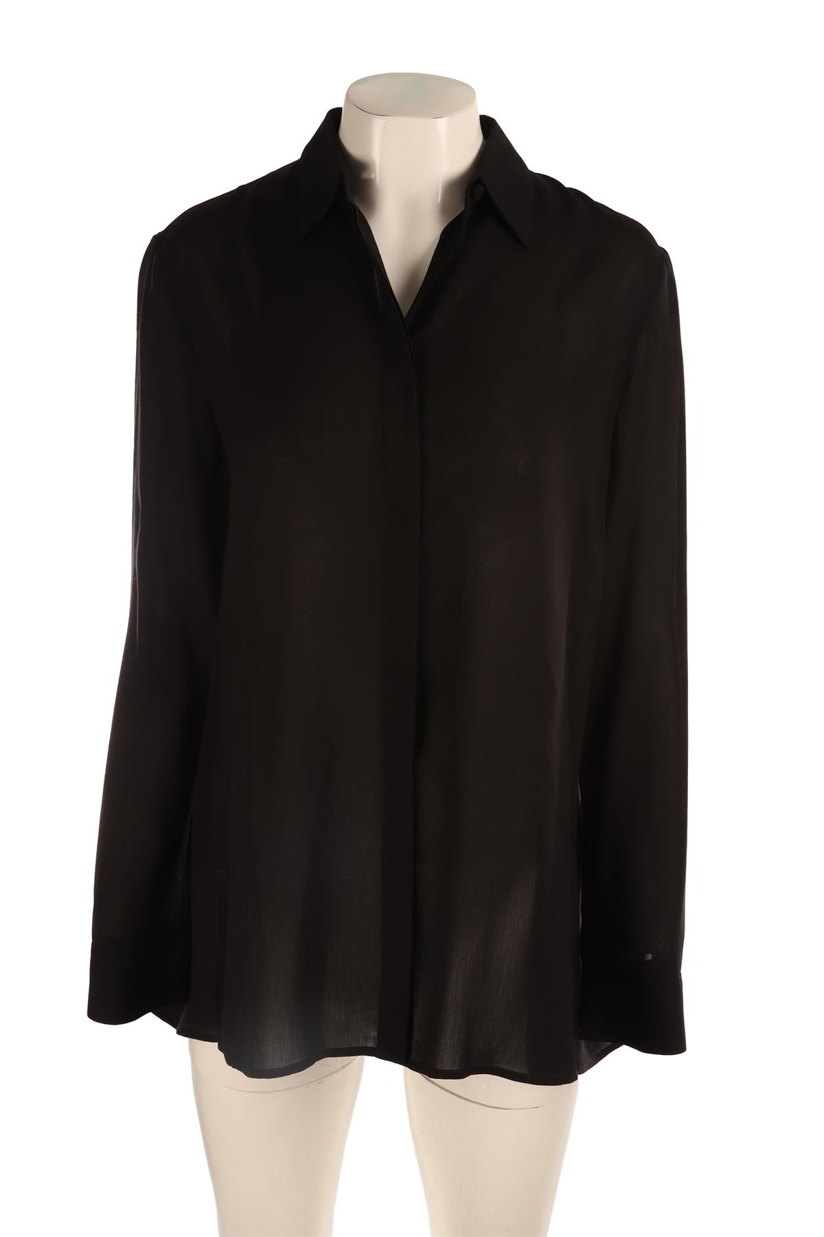 THE ROW BLACK WOVEN SHIRT XSMALL