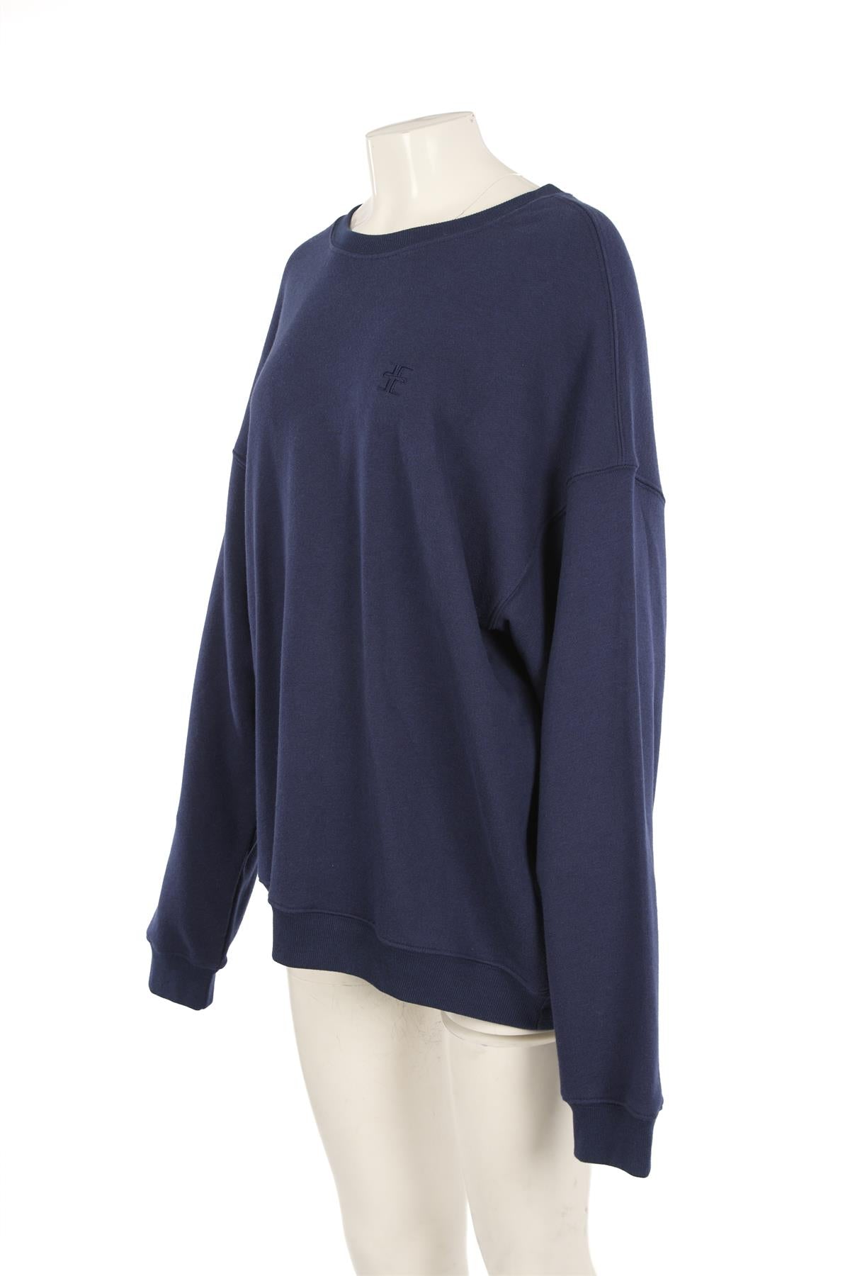 ETERNE NAVY COTTON SWEATSHIRT LARGE