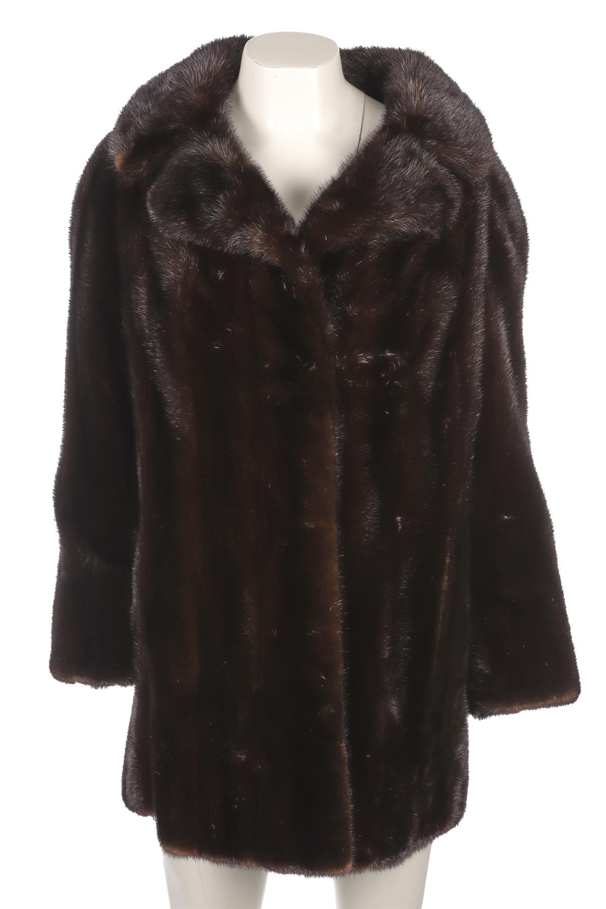 GARFINCKEL'S BROWN VINTAGE MINK FUR COAT UK 10