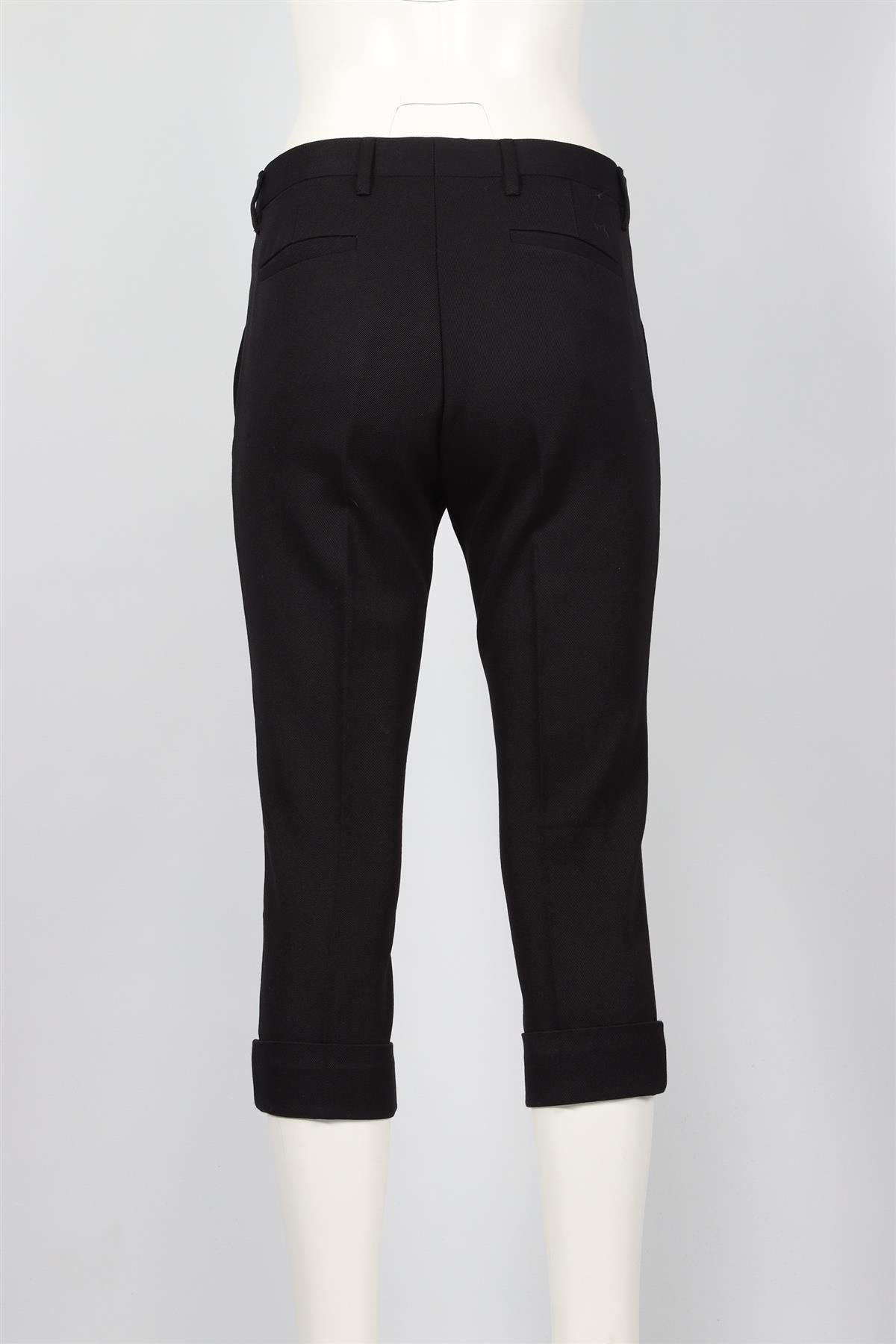 MIU MIU BLACK WOOL CROPPED TROUSERS IT 38 UK 6