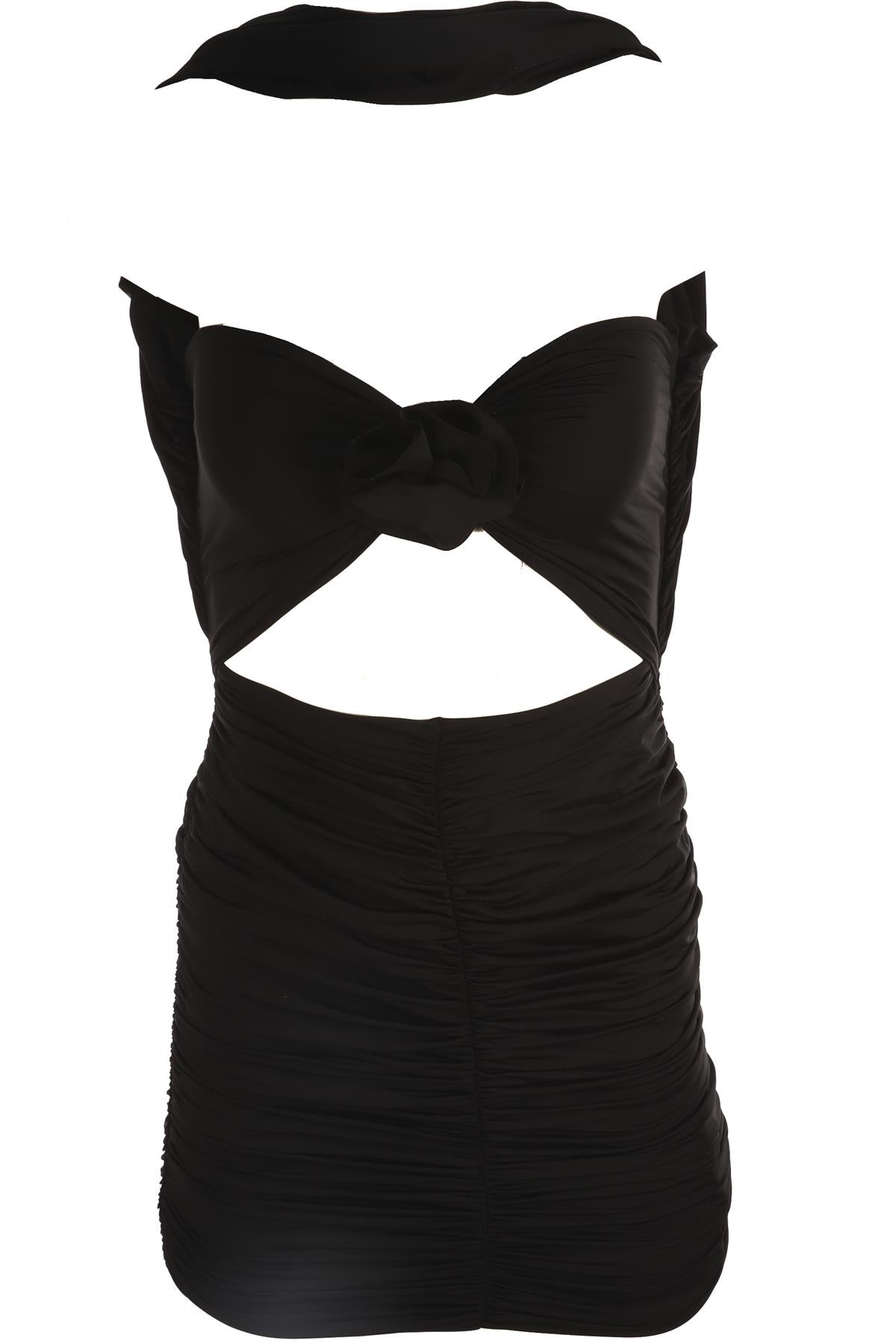 MAYGEL CORONEL BLACK JERSEY MINI DRESS ONE SIZE
