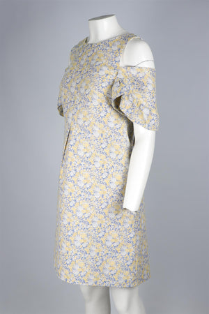 EUDON CHOI YELLOW COTTON MIDI DRESS IT 38 UK 6