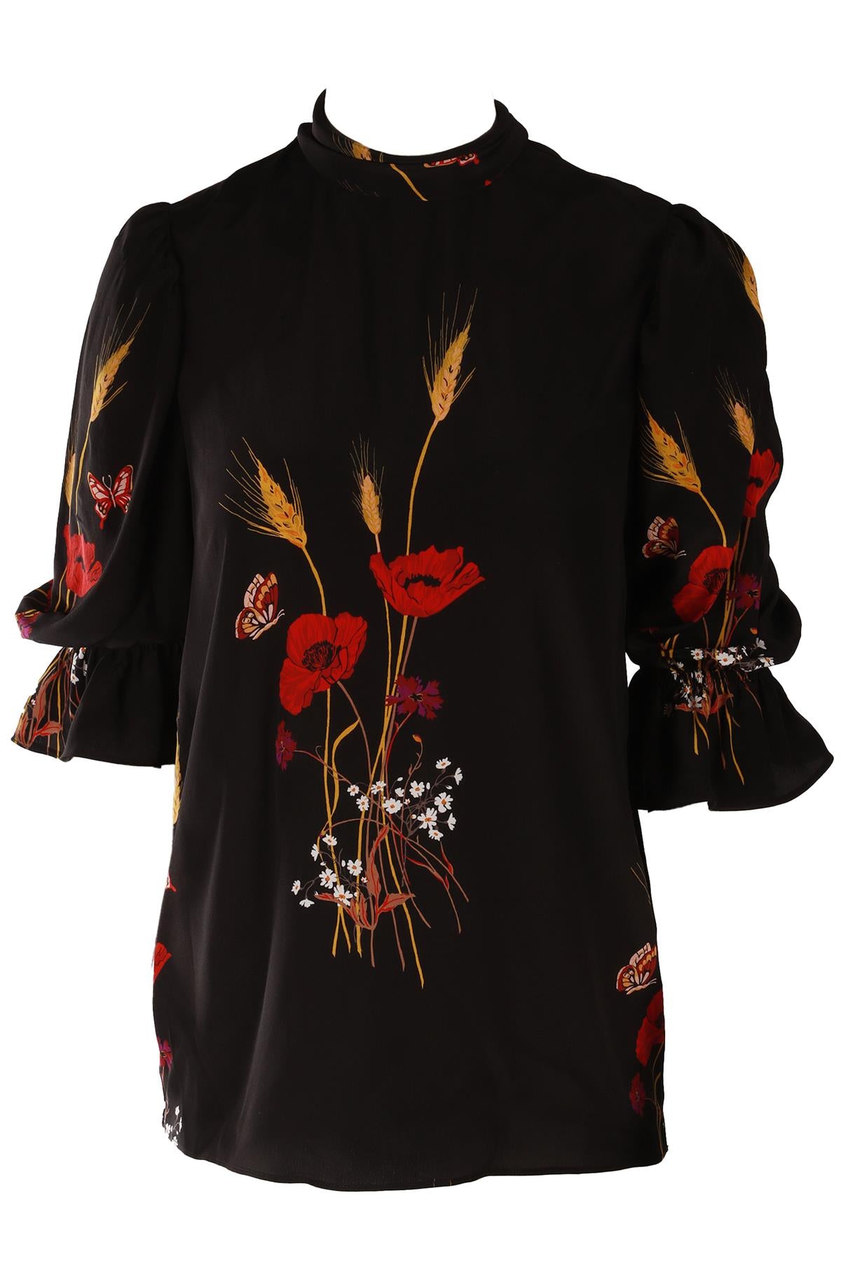 VALENTINO BLACK SILK TOP IT 40 UK 8