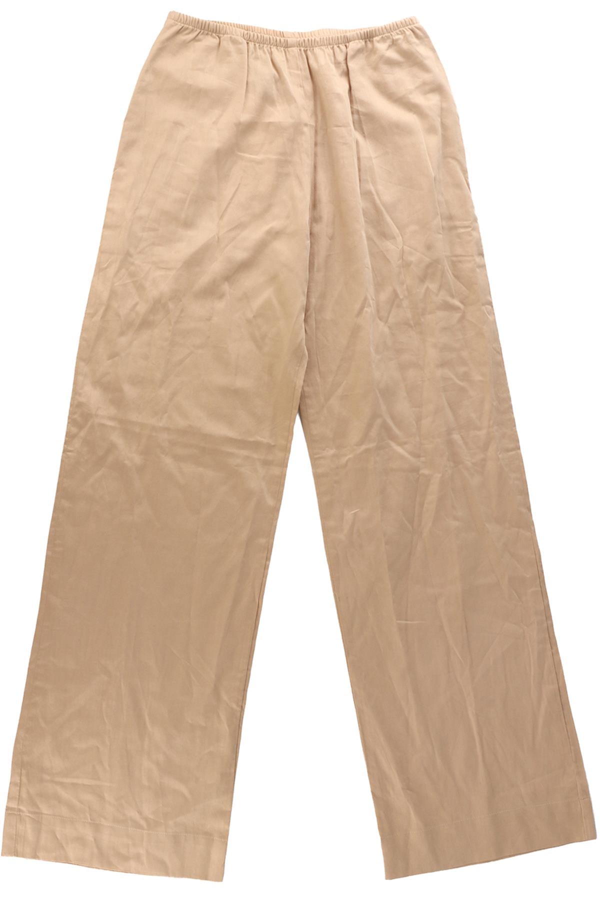 LESET BEIGE COTTON WIDE LEG PANTS XSMALL