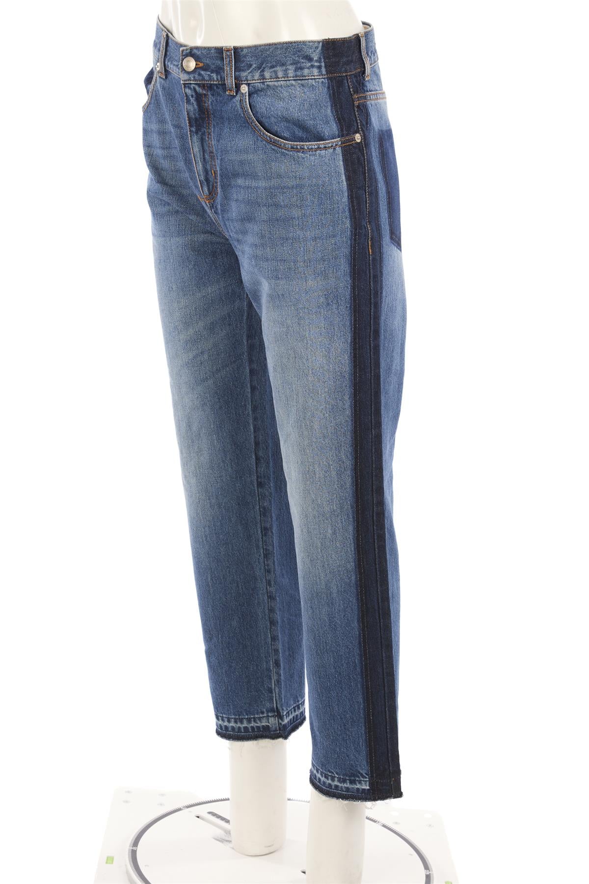 ALEXANDER MCQUEEN BLUE HIGH RISE STRAIGHT LEG JEANS W29 UK 10-12