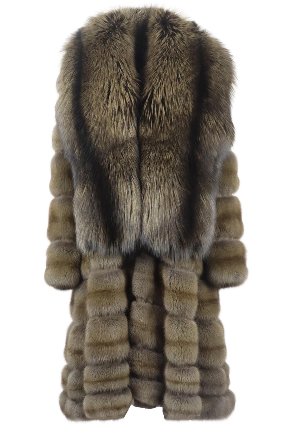 DENNIS BASSO SABLE FUR COAT XLARGE