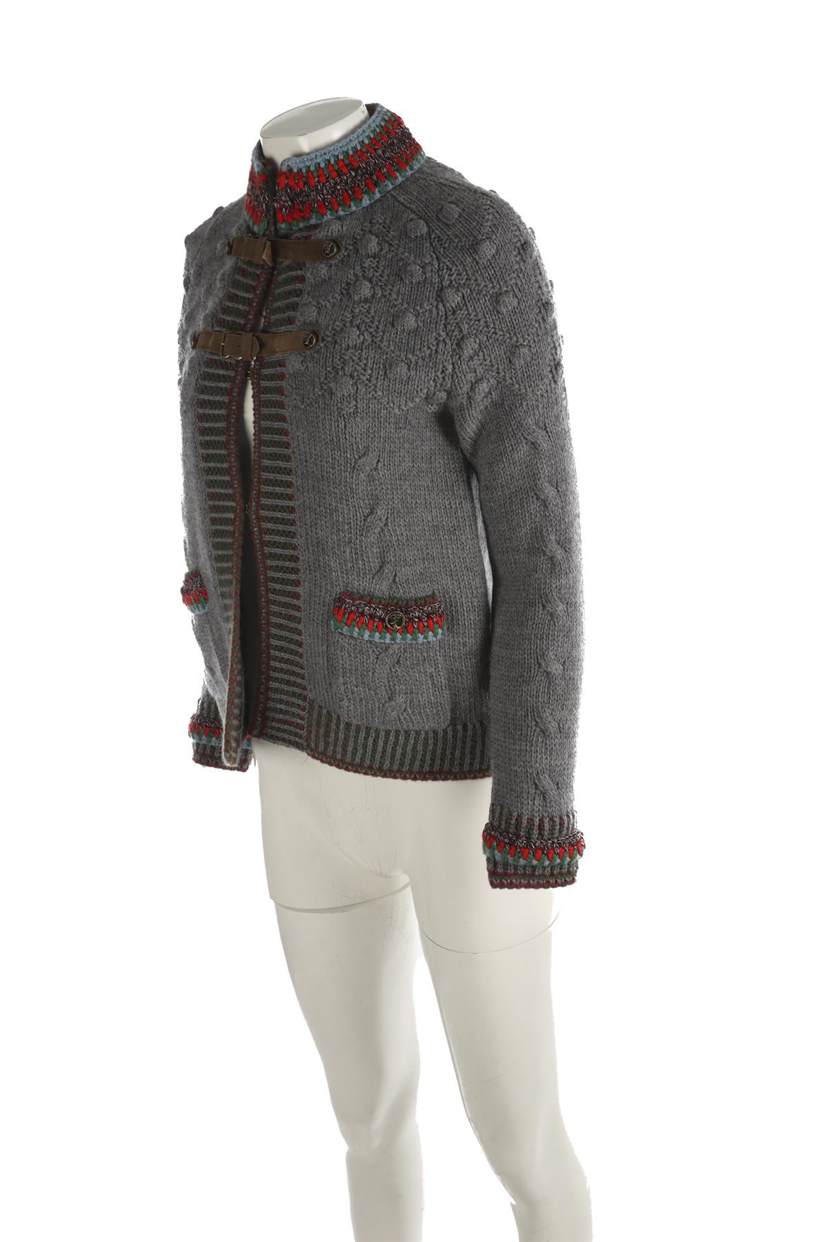CHANEL BLUE 2015 WOOL CARDIGAN FR 34 UK 6