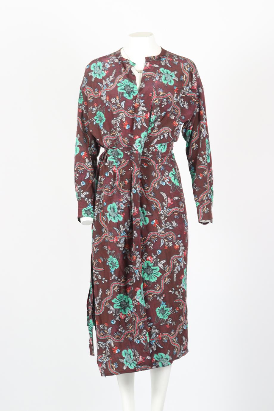 ISABEL MARANT FLORAL PRINT CREPE MAXI WRAP DRESS FR 40 UK 12