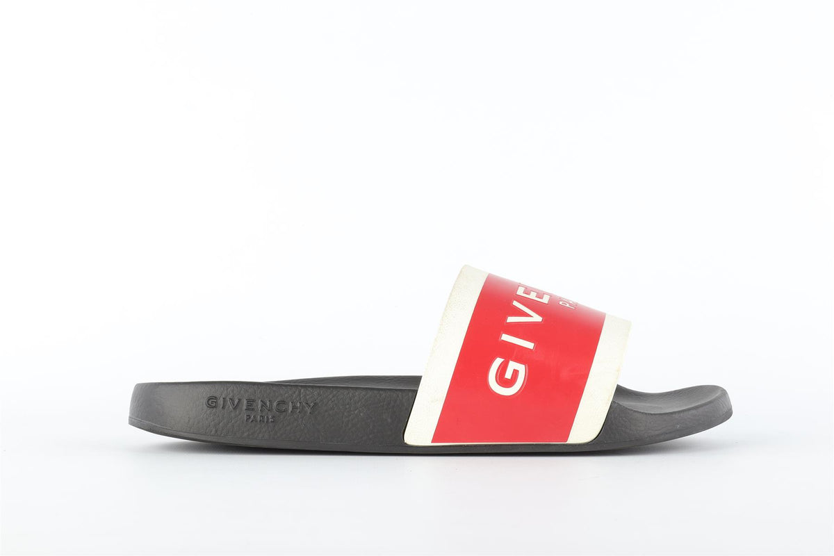 GIVENCHY RED MEN'S RUBBER SLIDES EU 43 UK 9 US 10
