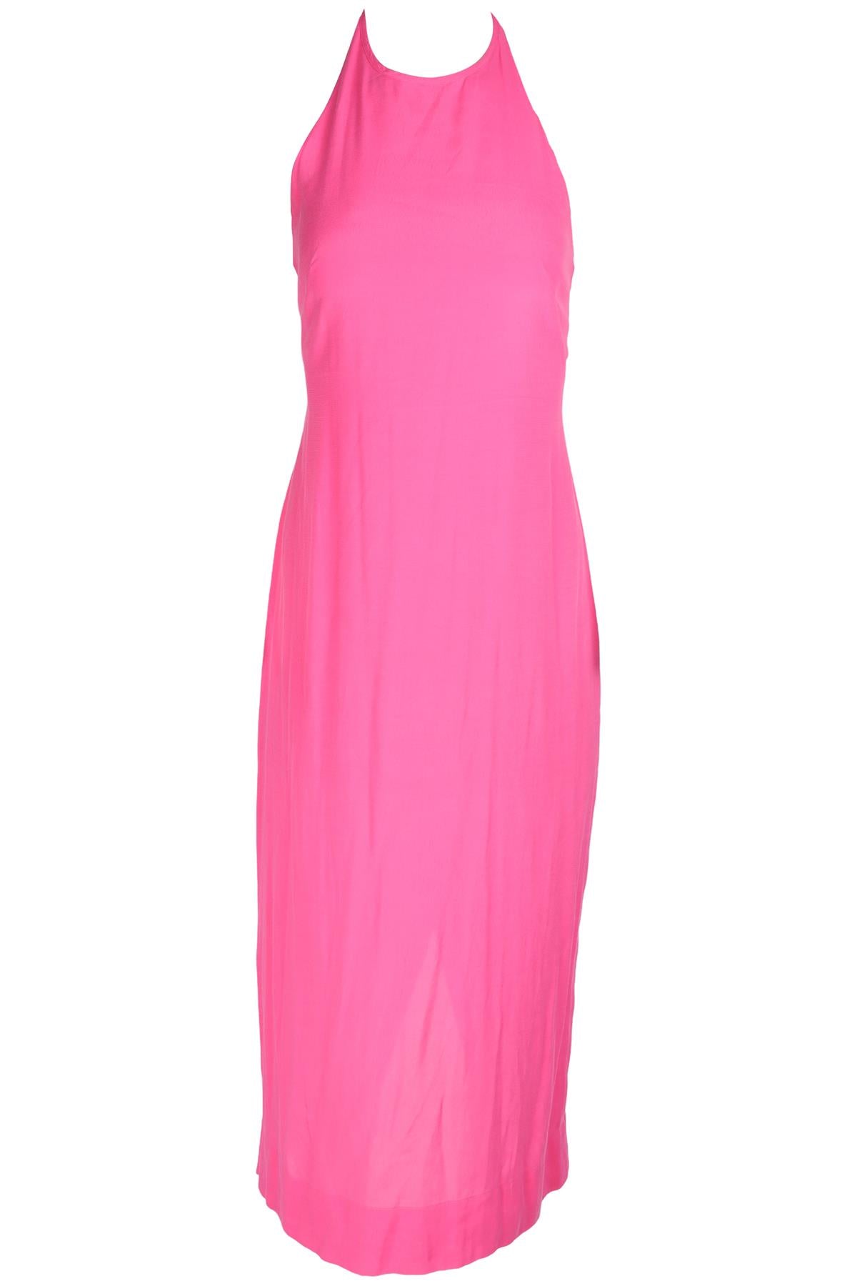 THREE GRACES LONDON PINK CREPE MIDI DRESS UK 10