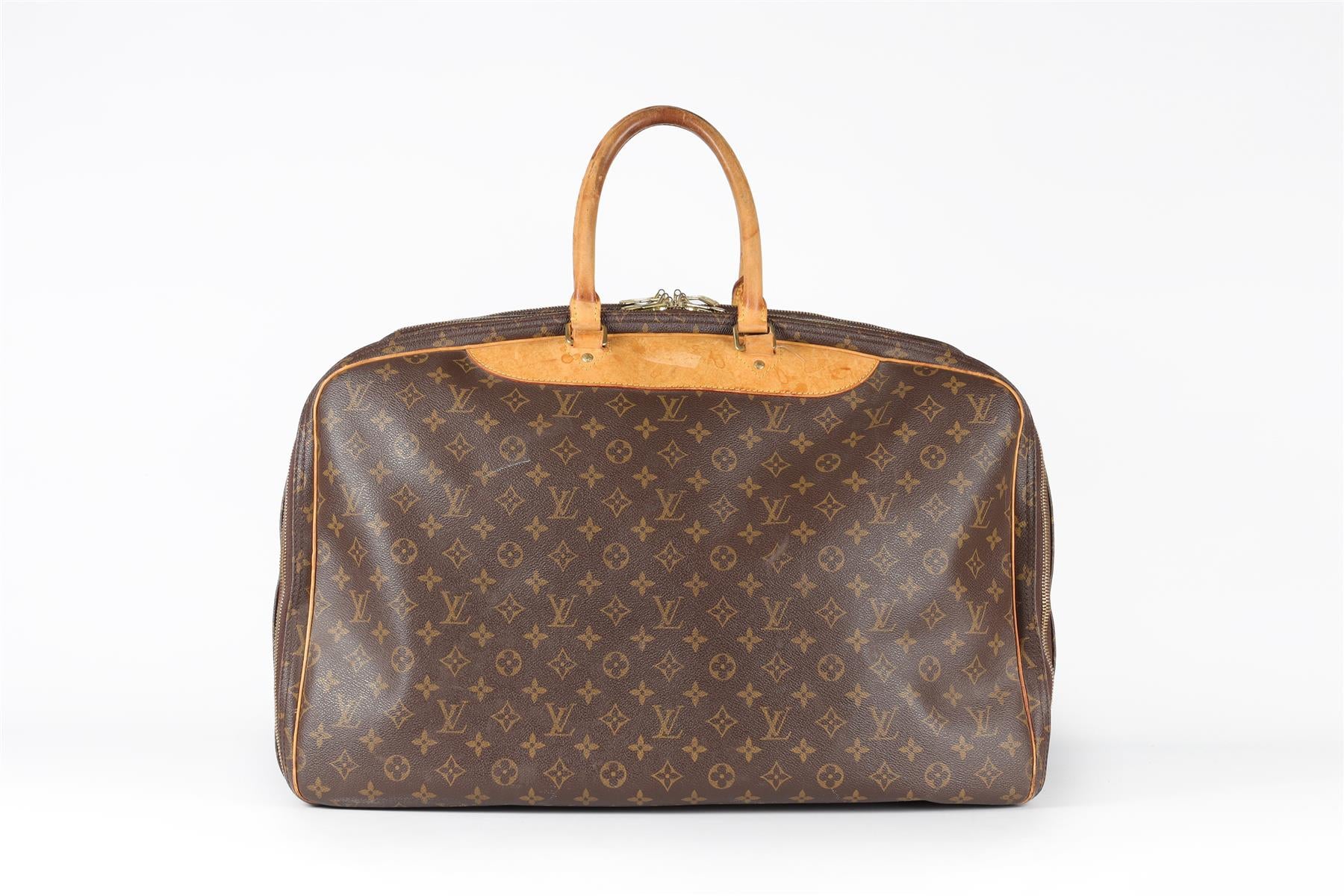 LOUIS VUITTON BROWN 2002 ALIZE 55 MONOGRAM COATED CANVAS TOTE BAG