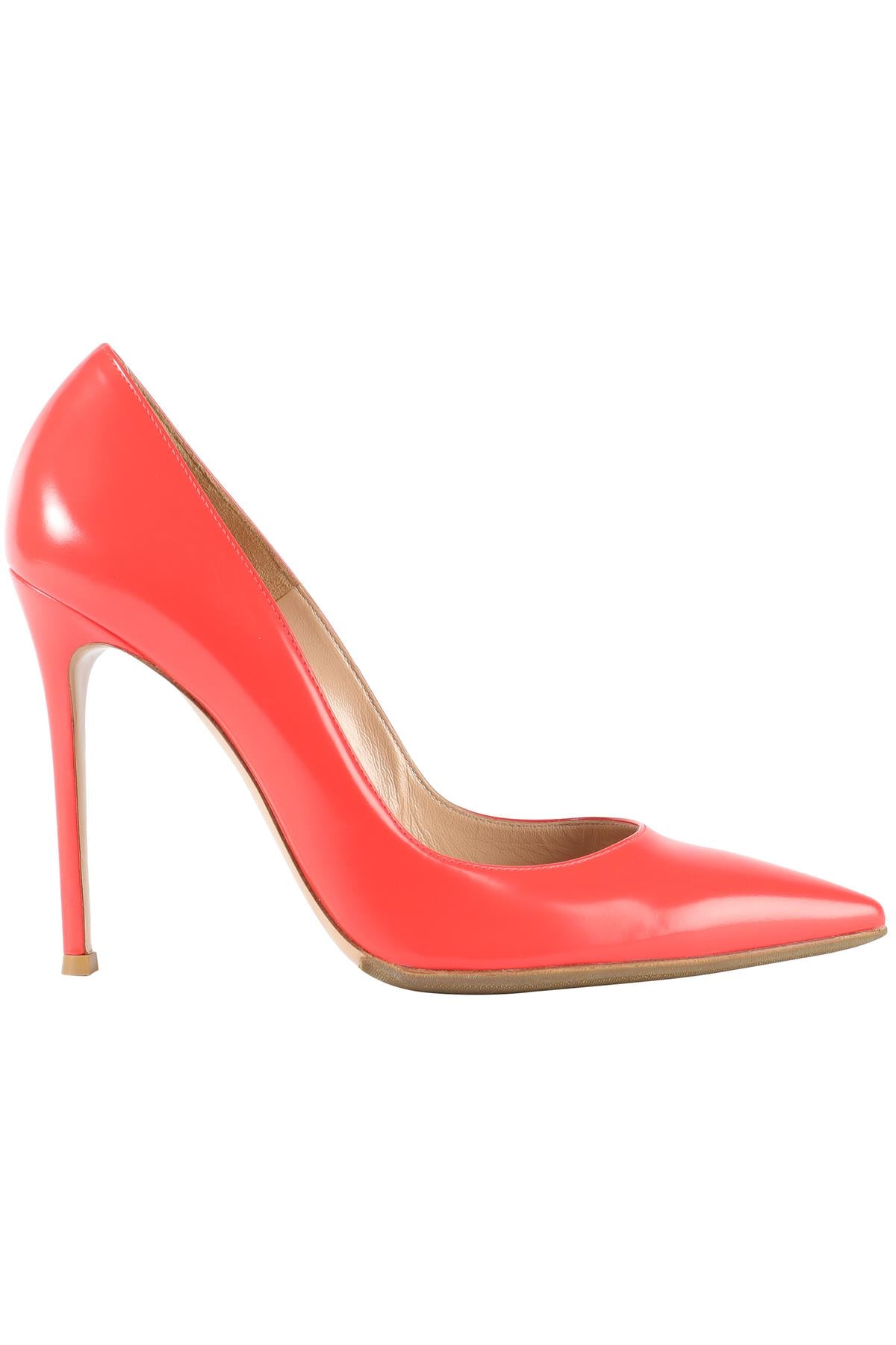 GIANVITO ROSSI RED LEATHER PUMPS EU 40, UK 7, US 10