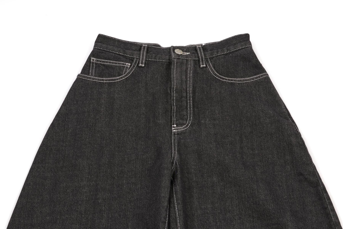 ALAÏA GREY HIGH RISE TAPERED JEANS FR 38