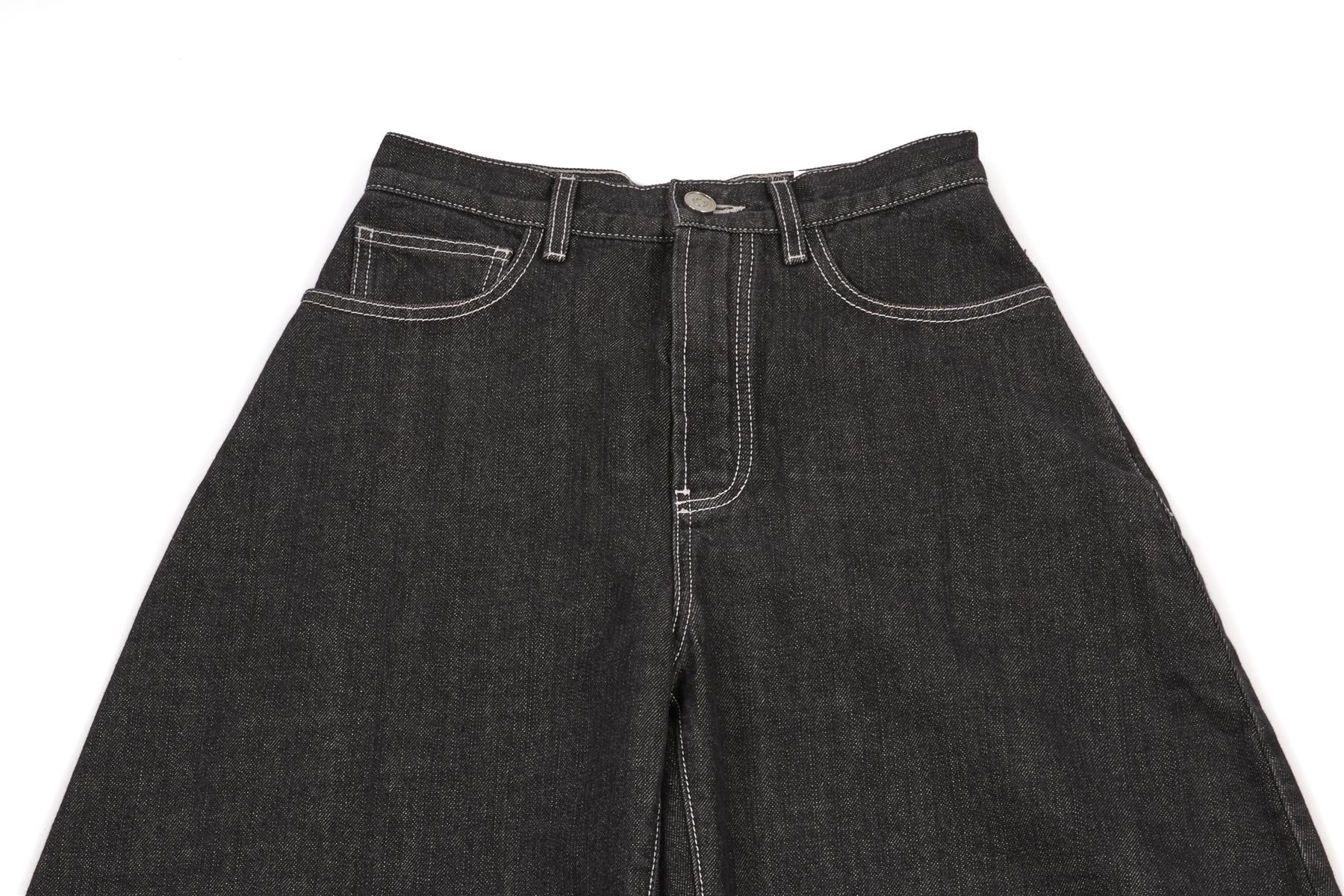 ALAÏA GREY HIGH RISE TAPERED JEANS FR 38