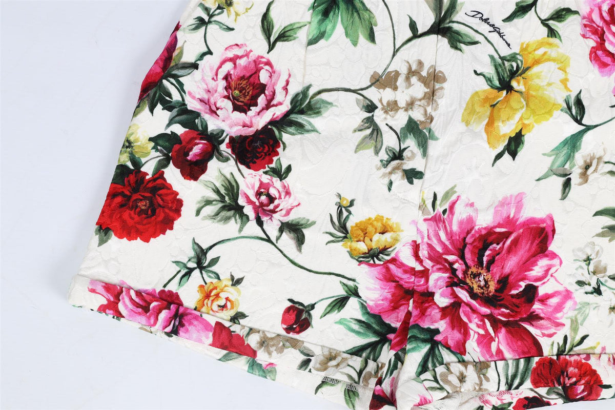 DOLCE & GABBANA FLORAL PRINT COTTON BLEND SHORTS IT 36 UK 4